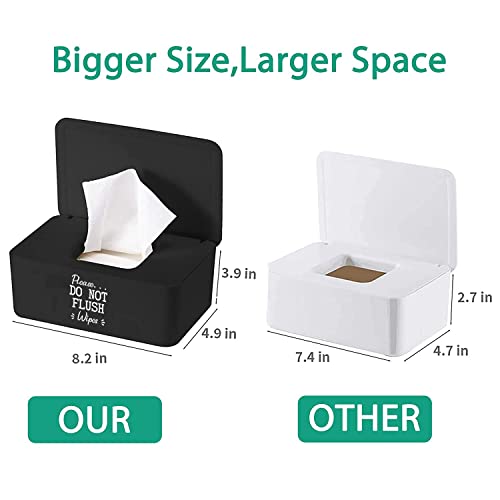 Moorfowl Baby Wipes Dispenser for Bathroom,Please DO NOT Flush Wipes Container Holder, Upgarde Size (8.2L x 4.9W x 3.9H inches) - Image 2