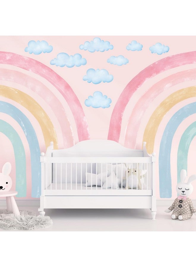 DECOWALL SG4-2429 Watercolor Rainbow Wall Stickers Kids Decals Playroom Décor Room Girl Large Nursery Toddler Peel and Stick Baby Art Classroom - Image 5