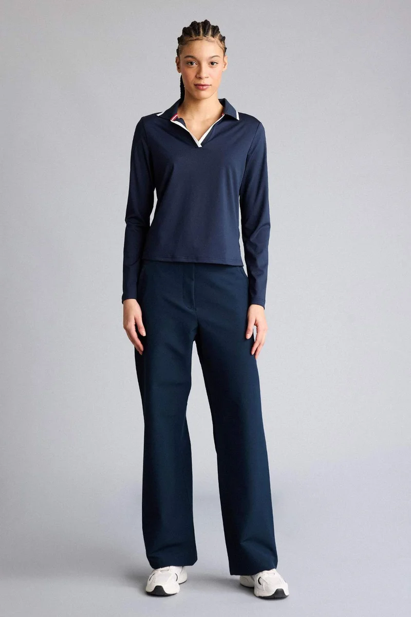 DeFacto Standard Fit Sports Long Sleeve Polo T-Shirt