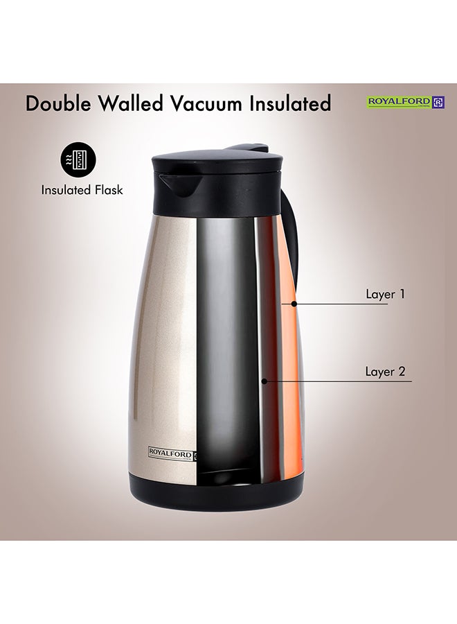 Royalford Double Wall Coffee Pot Stainless Steel 1500Ml Hot Cool Multicolor Assorted - Image 5