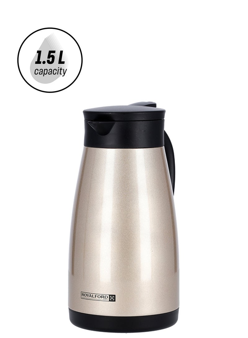 Royalford Double Wall Coffee Pot Stainless Steel 1500Ml Hot Cool Multicolor Assorted - Image 1