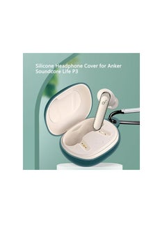 Generic Silicone Case Compatible with Anker Soundcore Life P3 Earbuds, Soft Silicone Protective Case Cover, Shockproof Sleeve with Carabiner (Green)  - Image 2