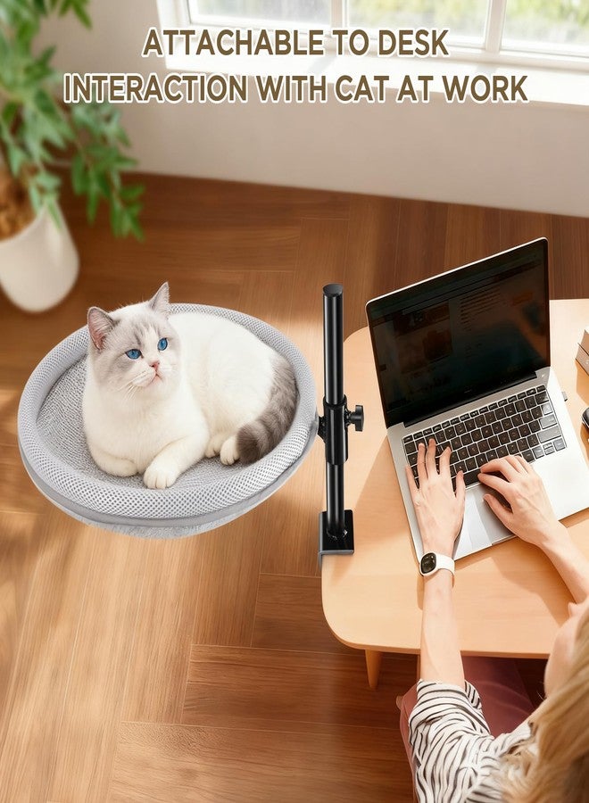 Felixora Cat Bed for Desk, Cat Desk Bed with 360° Rotating & Height Adjustable, Removable Dual-Sided Breathable & Comfortable Kitten Bed, Desk Cats Bed Attachment for Indoor Office - Image 4