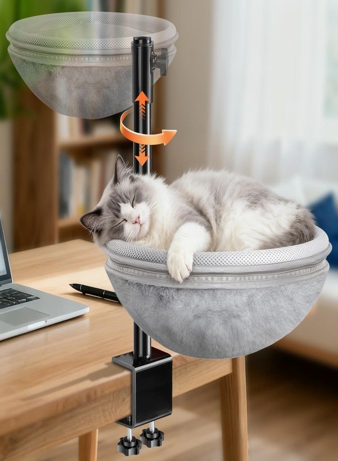 Felixora Cat Bed for Desk, Cat Desk Bed with 360° Rotating & Height Adjustable, Removable Dual-Sided Breathable & Comfortable Kitten Bed, Desk Cats Bed Attachment for Indoor Office - Image 1