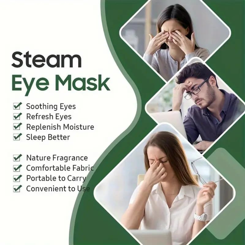 BIRZAR Heated Eye MaskEye Masks for Dark Circles and Puffiness Dry Eyes Stress Relief Disposable Steam Eye Mask Works Better with Eye Cream Portable for Beauty Personal Care Unscented 20 - Image 3