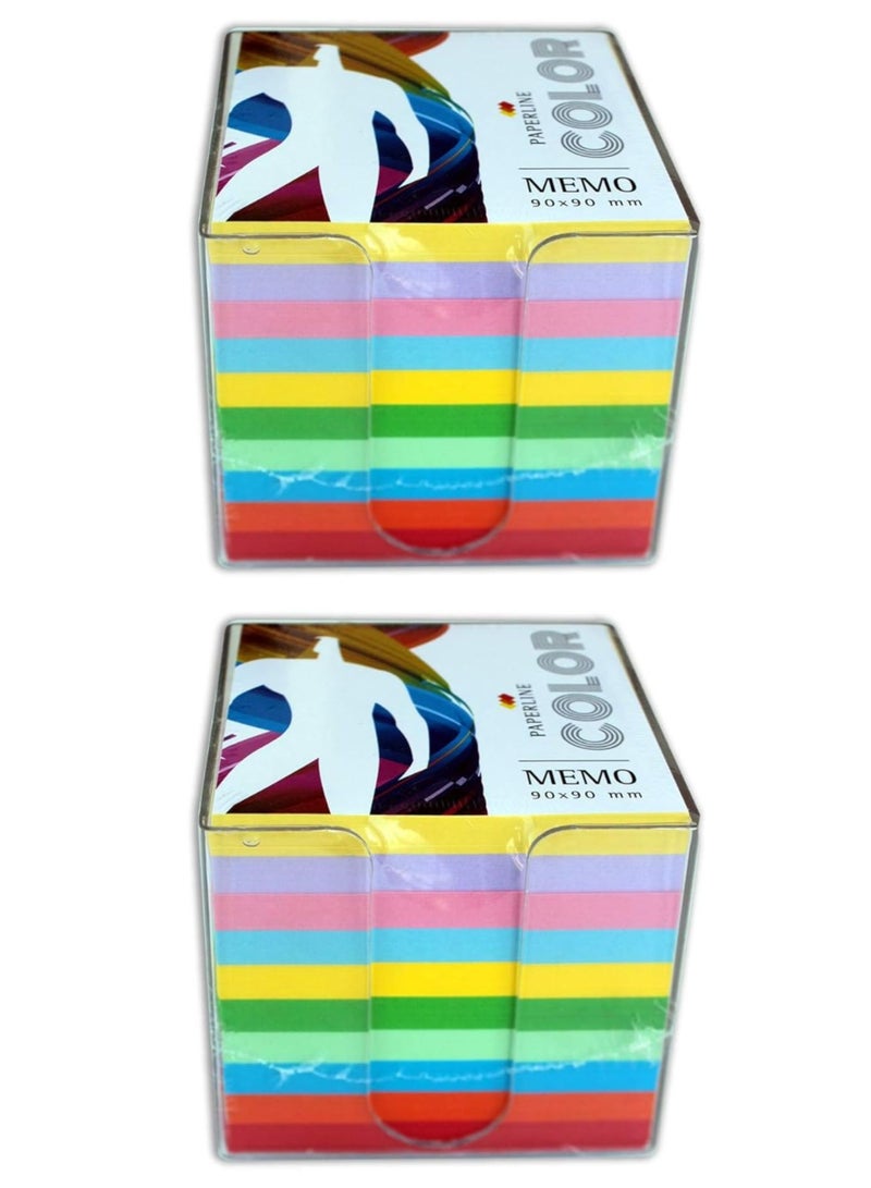 PAPERLINE RAINBOW 9 X 9 MEMO CUBE WITH CASE 900 PCS