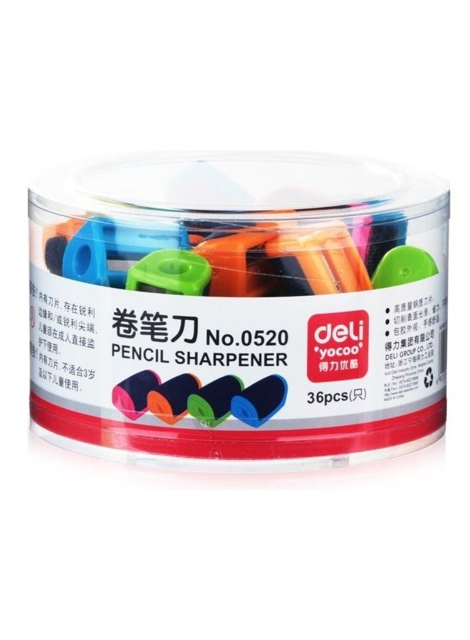 Deli 36-Piece Pencil Sharpener With Canister Set Multicolor - Image 1