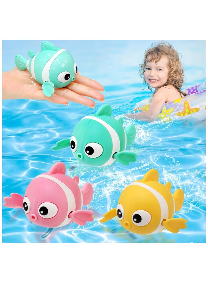 Soofam Baby Bath Toys, Wind-Up Paddling Pool Toys for 1-3 Year Olds, Floating Swimming Clownfish, Clockwork Water Toys Game for Kids, Toddler Girls and Boys, Bath Time Shower Gifts - Image 1