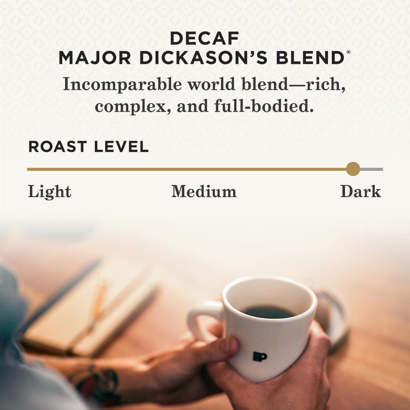 Peet's Coffee, Dark Roast Ground Coffee - Decaf Major Dickason's Blend 10.5 Ounce Bag - Image 3