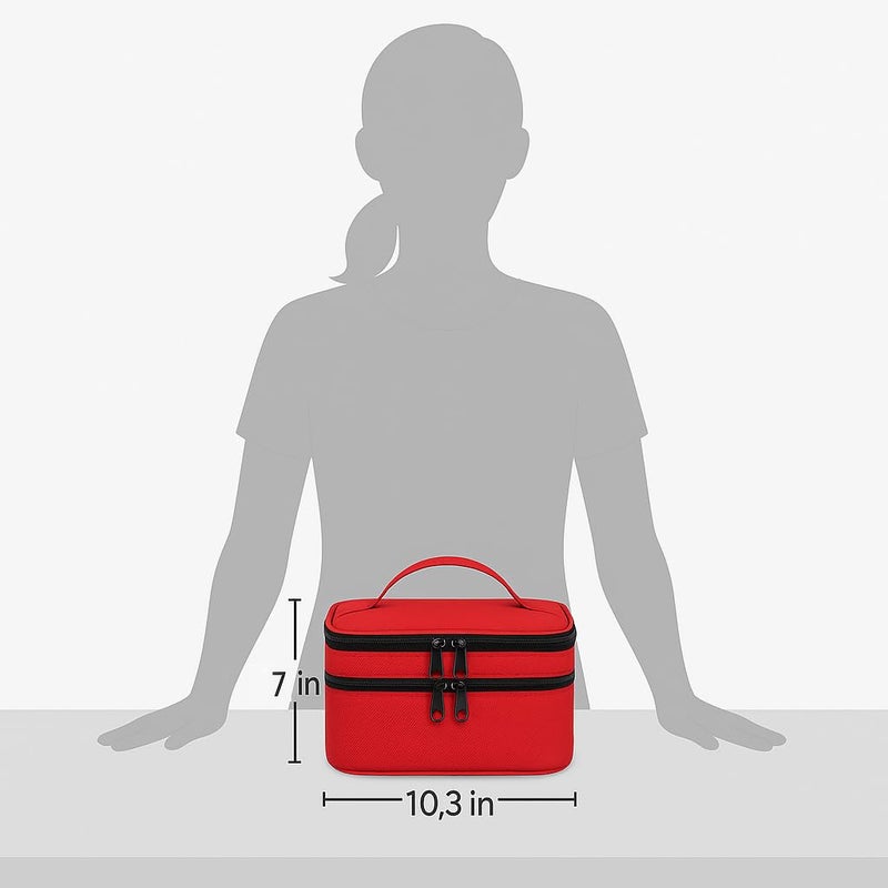 Mancro Dual Layers Medicine Organizer Bag, Pill Bottle Organizer Storage with Lockable Zipper, Medication Travel Bag for Pills, Vitamins, Medical Supplies for Home Storage, Travel - Image 4