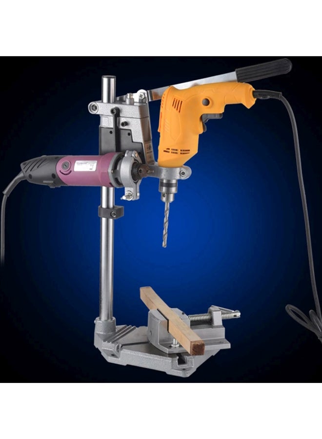 Clamp Base Bench Drill Press Stand Silver/Black 8.7x5.5inch - Image 2