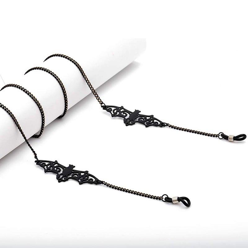 Pinksee Pinksee Women Men Glasses Chain Black Bat Eyeglass Strap Holder Eyewear Retainer  - Image 2