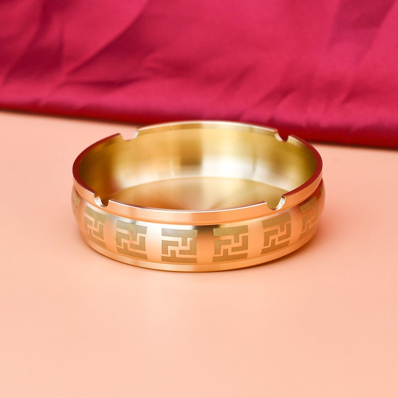 Pure Brass Lette Ashtray Home Office Ash Supply Support A Generation Of Hair - Image 2