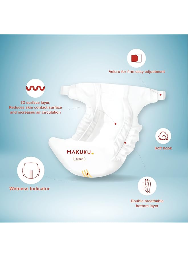 Makuku Air Slim Tape Diapers Size 4 (9 14Kg) 7 11 Months 204 Pieces - Image 2