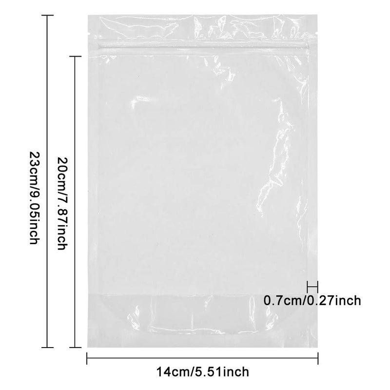 SumDirect 100pcs 5.5x9 Inches Clear Stand Up Food Bags  Zip Lock Stand-up Reusable Sealing Food Pouches Snack Packing Bag with Tear Notch Heat Resealable for Storing  Cookie  Snack Tea and Drinking - Image 2
