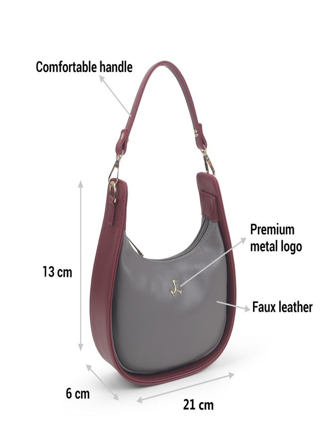 Mochi Women's Grey Stylish Faux Leather Sling Bag (66-489) - Image 3