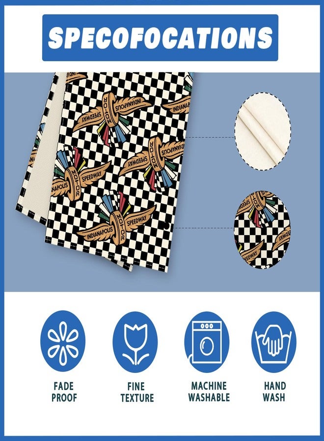 XCHI Race Car Black White Checkered Table Runner Table Decorations for Party Home Kitchen Dining Holiday Decor 13x60 Inch - Image 5