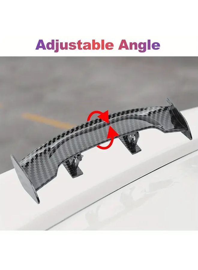 Carbon Fiber Black Pattern Mini Spoiler Durable ABS Resin For All Car Models - Image 5