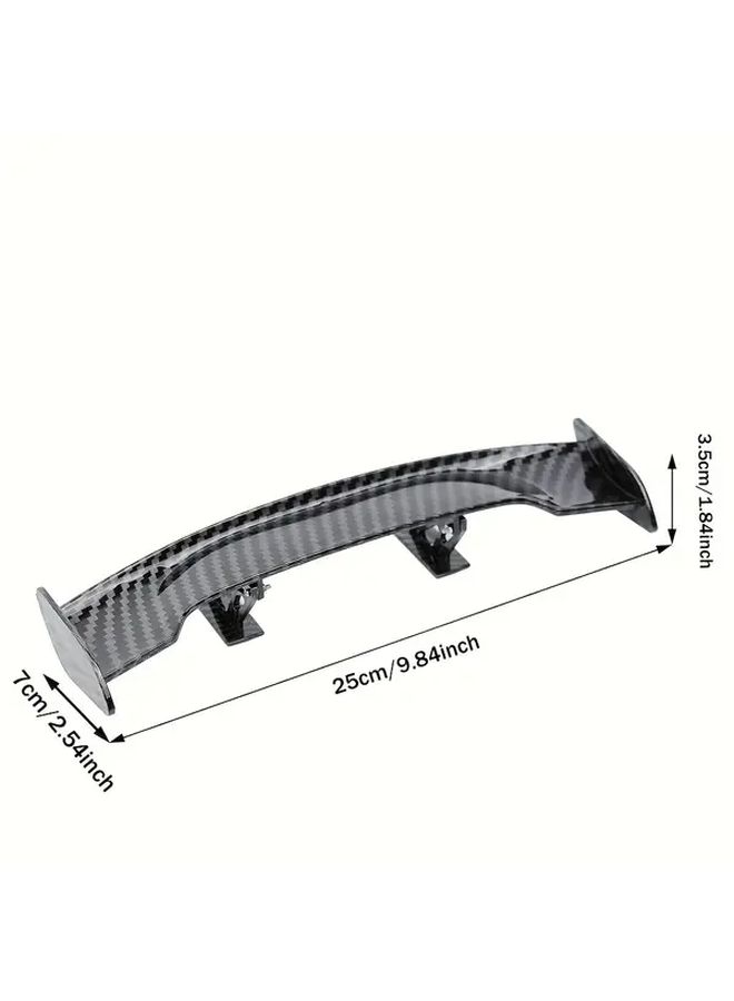 Carbon Fiber Black Pattern Mini Spoiler Durable ABS Resin For All Car Models - Image 2