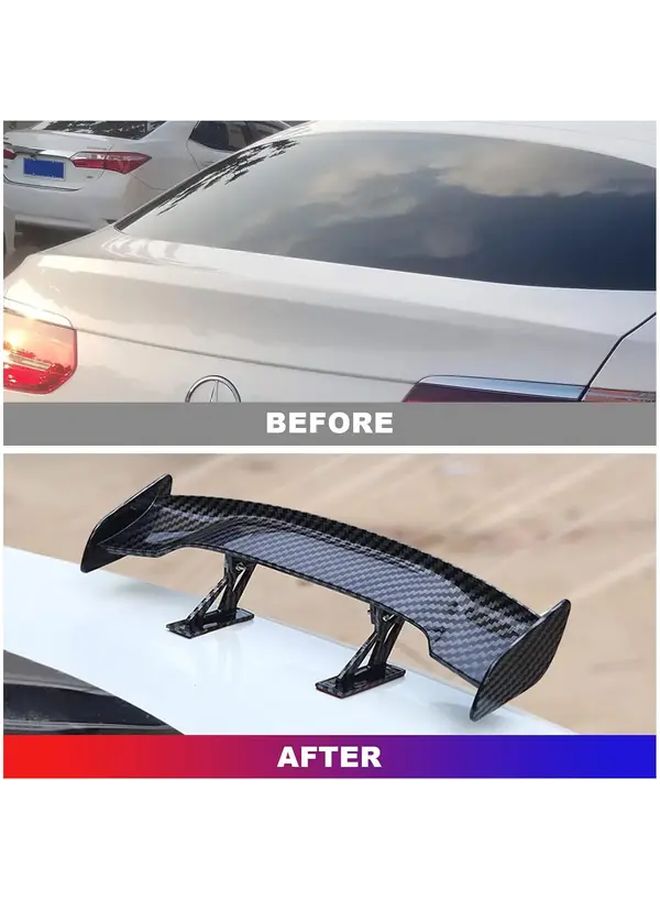 Carbon Fiber Black Pattern Mini Spoiler Durable ABS Resin For All Car Models - Image 3
