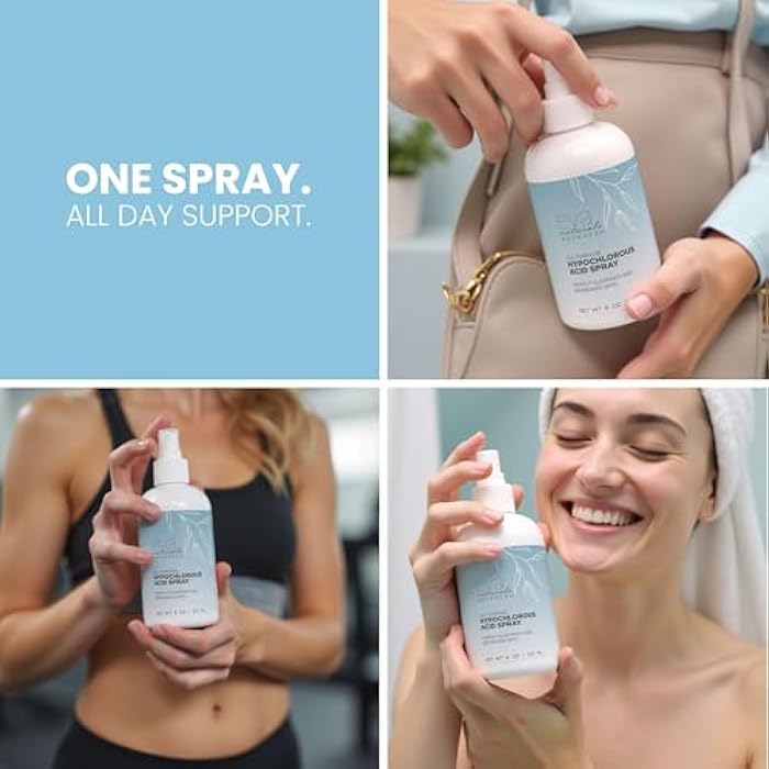 Eva Naturals Hypochlorous Acid Spray for Face, Skin, and Body – HOCl Facial Mist Toner, Hydrating Cleanser for Acne, Eczema, Rosacea, Eyelids, Pets, Workout, Baby, Back, Redness, Sensitive Care Spray - 8 oz. - Image 4