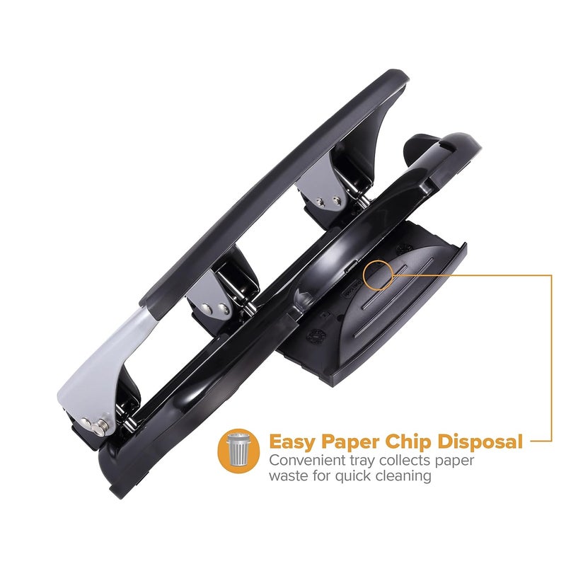 Bostitch Office EZ Squeeze Heavy Duty 3 Hole Punch, 40-Sheet Capacity, Use Less Force, Perfect for Home Office School Supplies, Sleek Design, Silver - Image 3