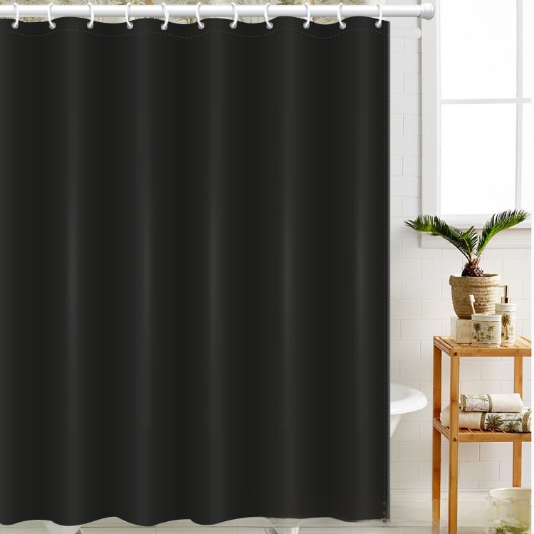 Waterproof Thick PEVA Shower Curtain with Hooks Black 