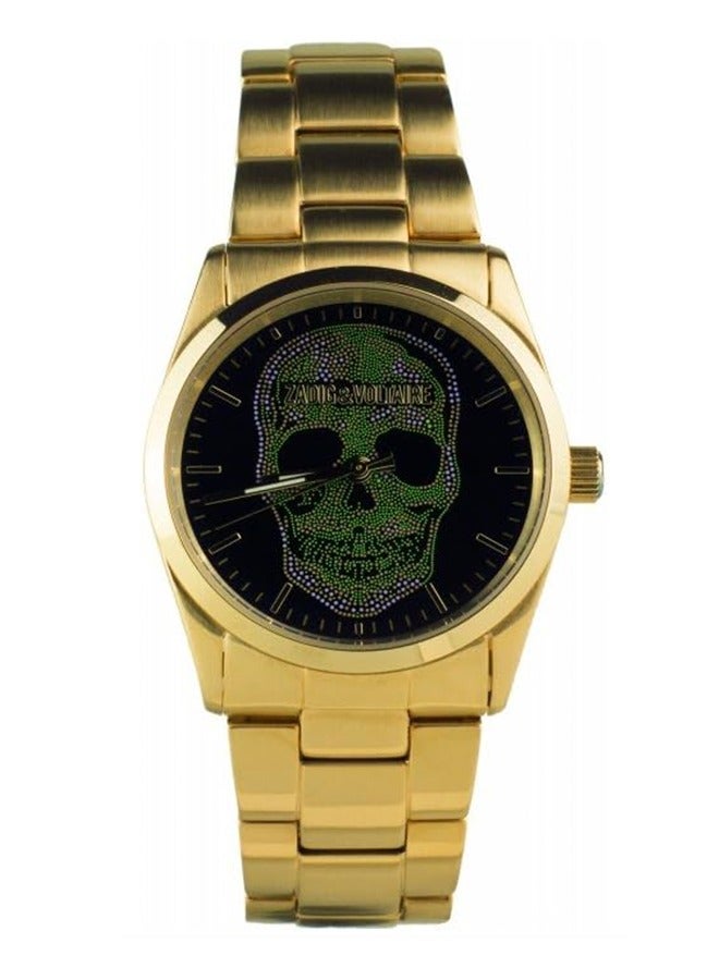 ZADIG & VOLTAIRE Unisex Adult Zadig & Vortaire Analog Watch with Black  Engraved Dial and Brushed Gold Steel Strap  Bracelet - ZV031-1AM - Image 1