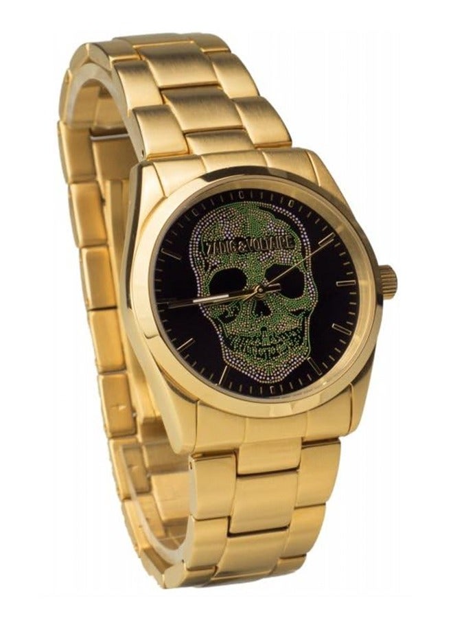 ZADIG & VOLTAIRE Unisex Adult Zadig & Vortaire Analog Watch with Black  Engraved Dial and Brushed Gold Steel Strap  Bracelet - ZV031-1AM - Image 2