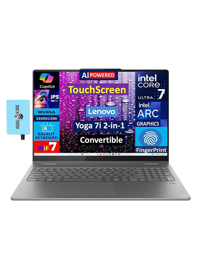 Lenovo (Upgraded Version) Yoga 7i 2-in-1 Laptop 16 Inch Touchscreen IPS WUXGA(1920x1200) Display, Intel Ultra 7-256V Processor/16GB RAM DDR5/1TB SSD/Windows 11 Home/ English Luna Grey English Luna Grey - Image 1