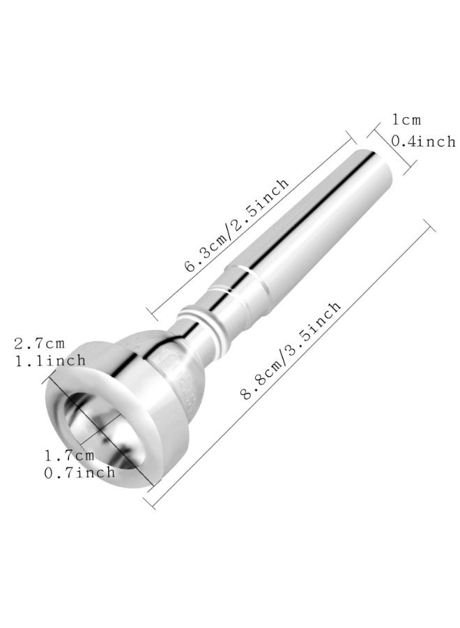 LAMAY Trumpet Mouthpiece 3C Silver Plated Bullet Shape Vaccum Package(3C) - Image 2