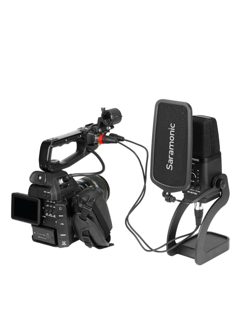 Saramonic - SR-MV7000  Multi-Pattern Large Diaphragm Condenser Microphone with USB, USB-C & Dual XLR Output Cables for Computers, Mobile Devices, iPad, & Pro Mixers or Preamps - Image 1