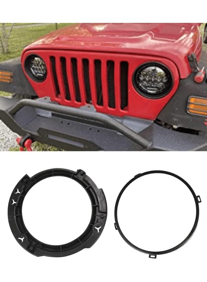 POETRYXIAO 7 Inch Headlight Mounting Bracket Ring Set For 2007-2018 Jeep Wrangler Jk  - Image 4