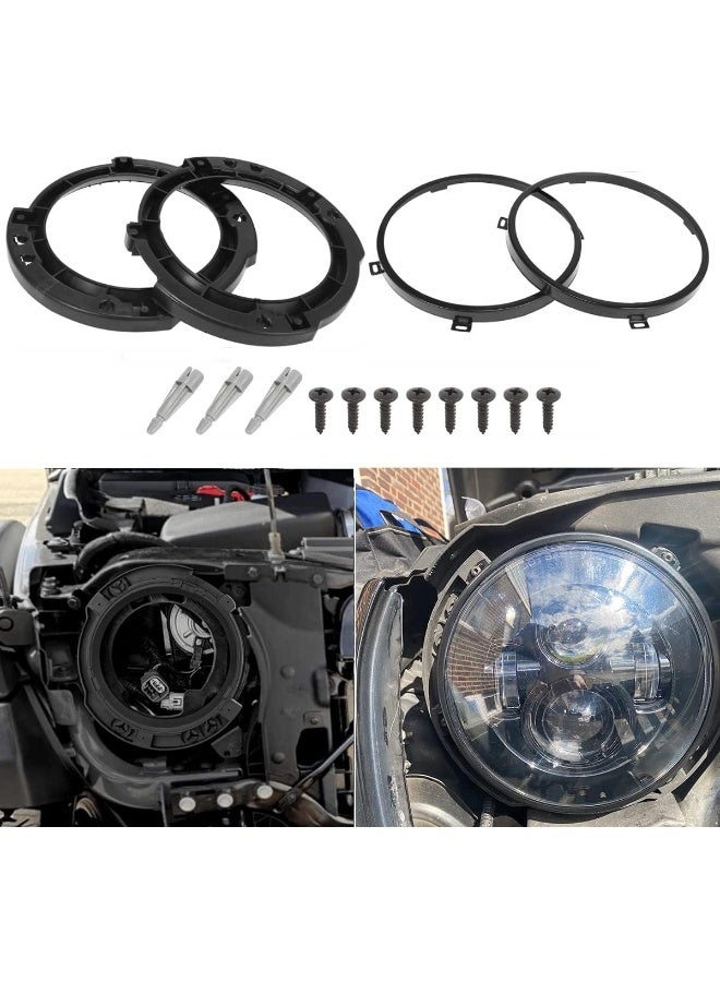 POETRYXIAO 7 Inch Headlight Mounting Bracket Ring Set For 2007-2018 Jeep Wrangler Jk  - Image 1