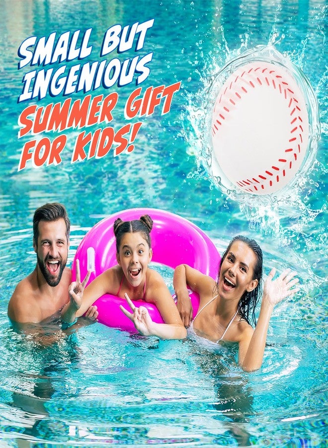 Billeeit 4Pcs Water Skipping Balls for Pool Play(Baseball Theme), Water Pool Beach Swim Toys for Kids Ages 4-8, 8-12 and Adults, Include 2 Balls and 2 Discs - Image 5