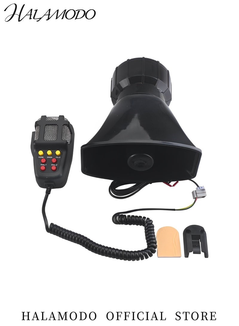 Halamodo Car Siren Horn 7 Tone Vehicle Siren 100W Electric Horn-Hooter Sound Loudspeaker Amplifier with Microphone System - Image 2