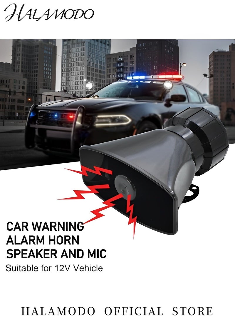 Halamodo Car Siren Horn 7 Tone Vehicle Siren 100W Electric Horn-Hooter Sound Loudspeaker Amplifier with Microphone System - Image 5