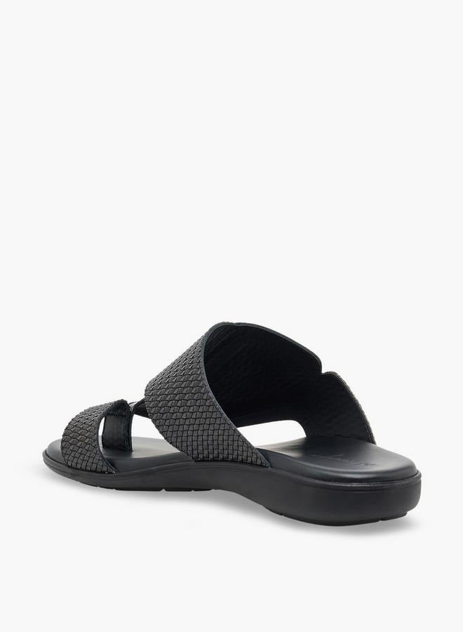 Al Waha Men Textured Leather Arabic Sandals - Image 5