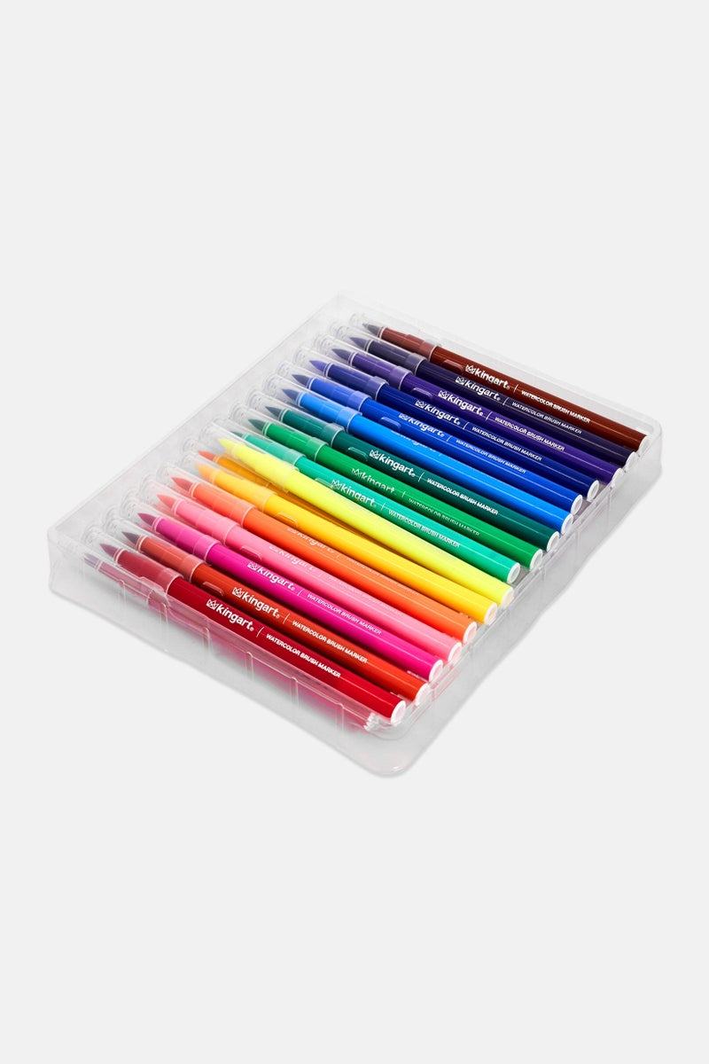 KINGART 33 Pieces Watercolor Brush Marker Set With Pad, Multicolor - Image 3