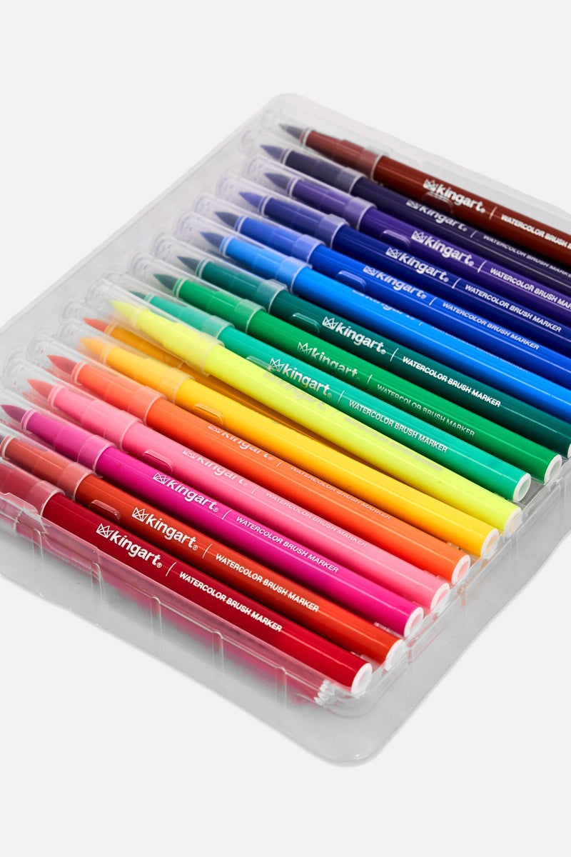 KINGART 33 Pieces Watercolor Brush Marker Set With Pad, Multicolor - Image 2