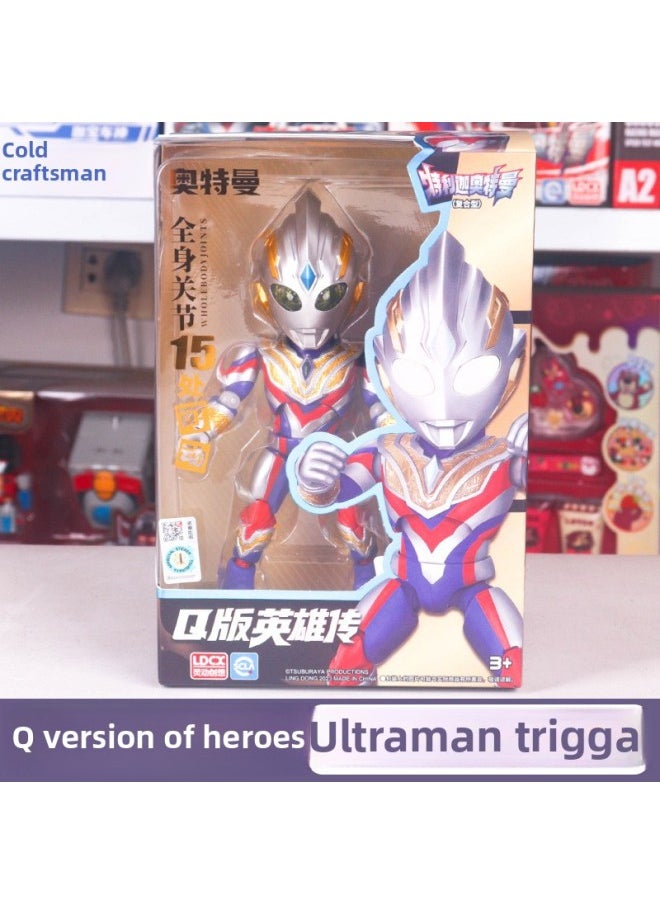 null - Genuine Ultraman Q Edition Hero Sparkle Degas Action Figure Cyro Zeta Children Doll Boy Toy-Specifications:Q Version Of Heroes-dekai (first Bomb) - Image 1