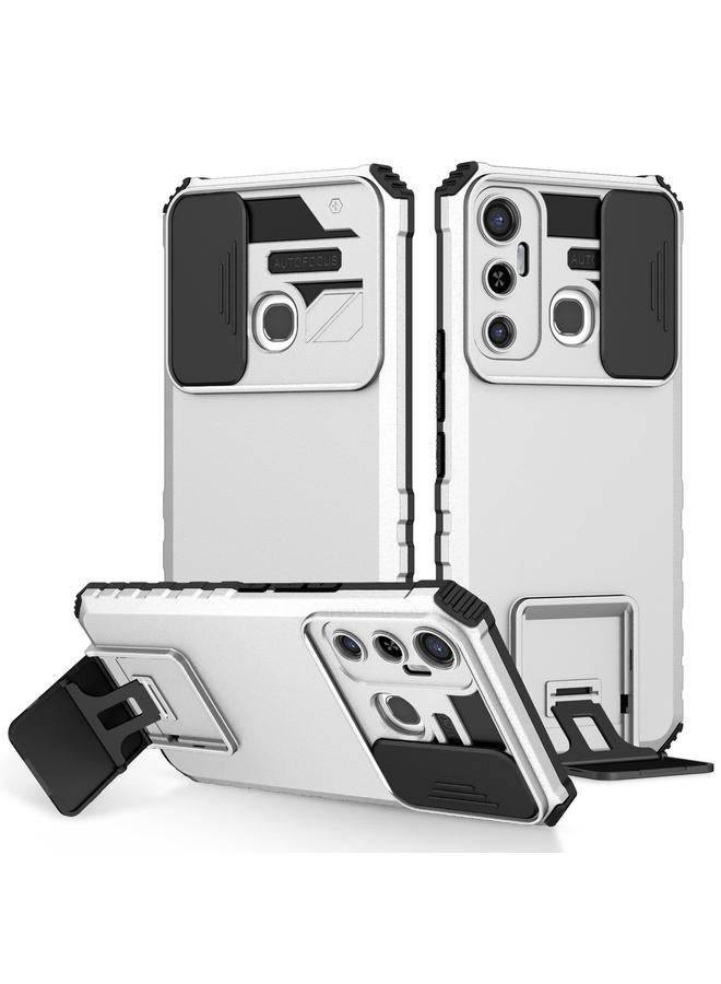 اس-توب جراب لهاتف Infinix Hot 11 مزود بحامل مجسم وغطاء منزلق للكاميرا - Image 1