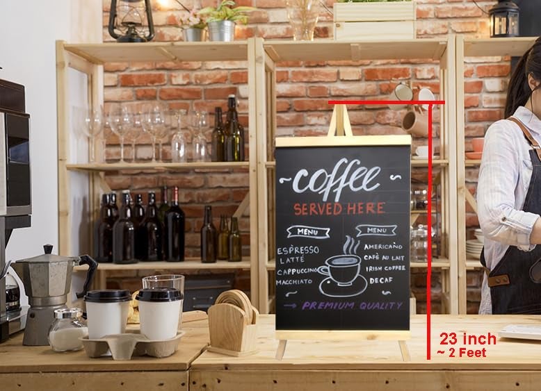 Desi Rang Wooden Chalkboard for Restaurant Bar Menu Memo, Tabletop Display Stand, Message Board (23" inch) - Image 2