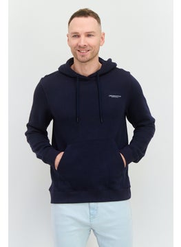 Men 2 Piece Graphic Print Hoodies, Navy