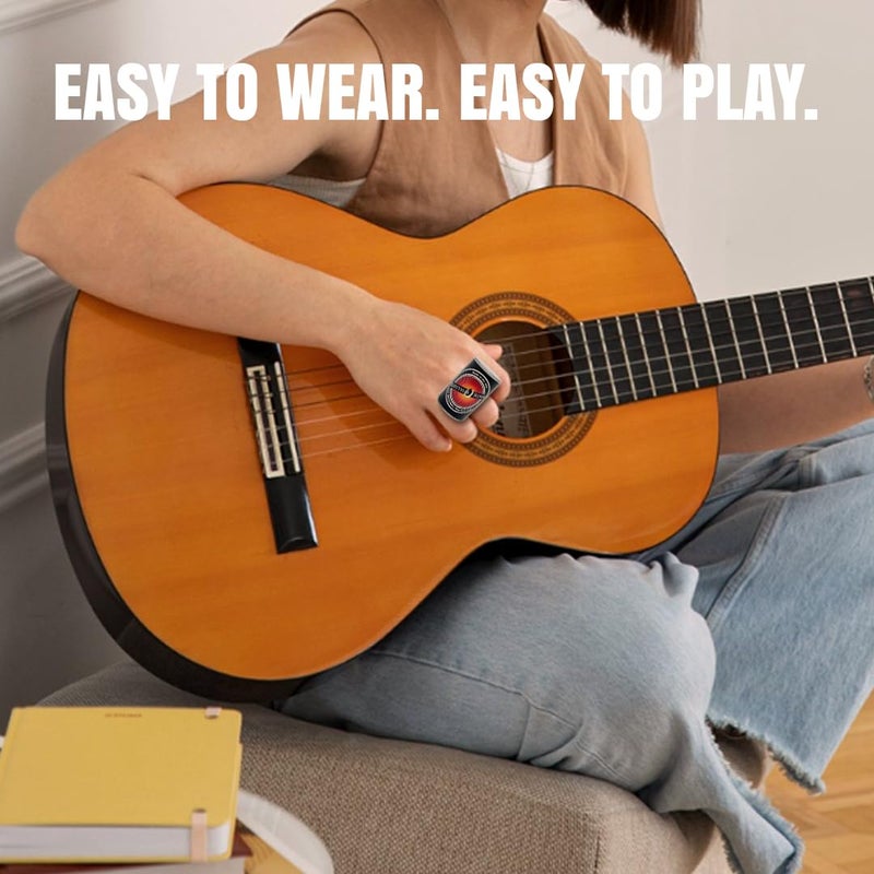 RhythmRing Rhythm Ring Finger Shaker â€“ Compact Hand Percussion Shakers Musical Instruments â€“ Wearable Musical Shaker for Acoustic Guitar, Ukulele, Cajon, Djembe and More â€“ One-Size Elastic Strap - Image 2