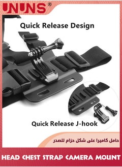 UNUNS Gopro Accessories Kit-Head Mount Strap+Chest Mount Harness Stand,Backpack Strap,Shoulder Strap,Wrist Strap,Head Strap Mount Clip Stand,For Video Camera Mount,2-in-1 Camera Phones Holder Bracket  - Image 3