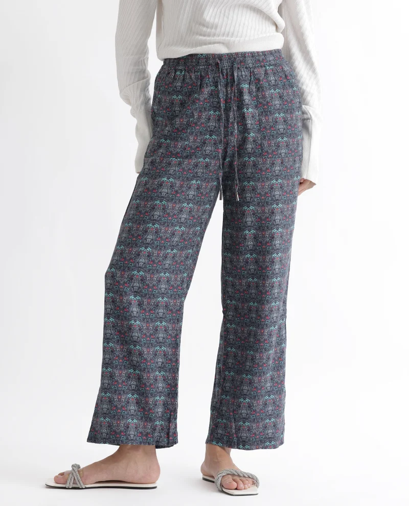 Rareism Women's Relaxed Fit Trousers In Moghul Print