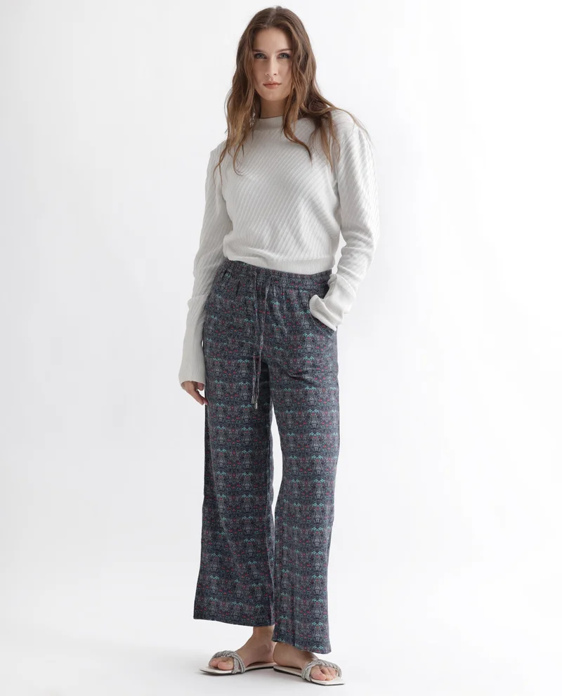 Rareism Women's Relaxed Fit Trousers In Moghul Print