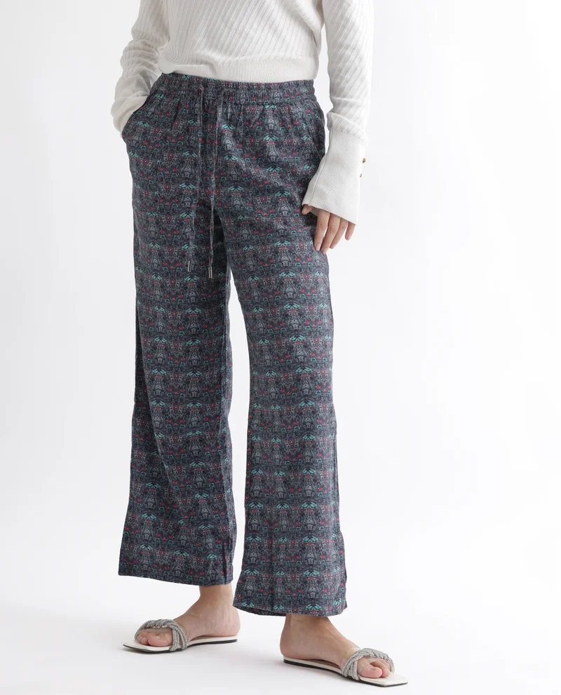 Rareism Women's Relaxed Fit Trousers In Moghul Print