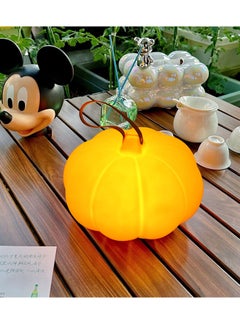 Generic Solar Pumpkin Statue Outdoor Garden Glowing Pumpkin Decoration Resin Pumpkin Fall Christmas Halloween Thanksgiving Gifts Outdoor Decoration Suitable for Porch Terrace, Patio, Lawn  - Image 1